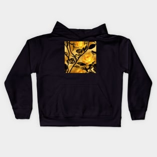 Golden rose watercolor rose Kids Hoodie